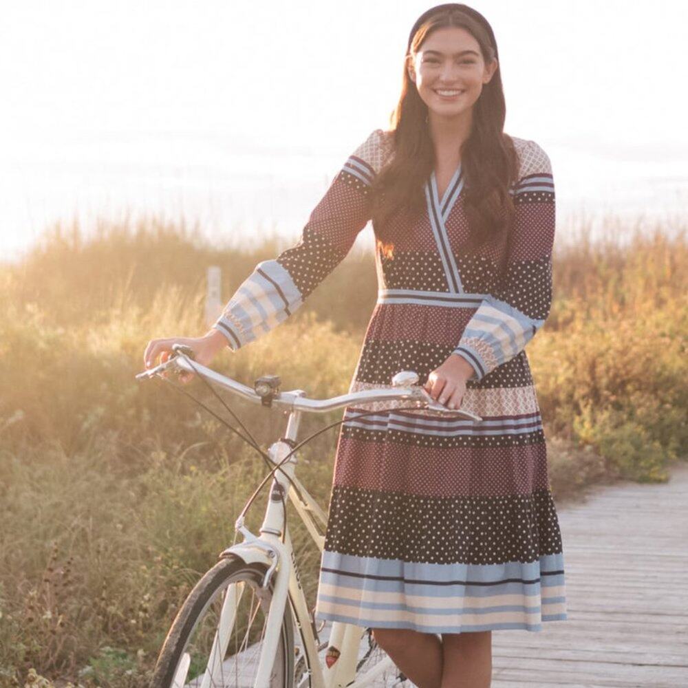 GAL MEETS GLAM 'Dakota' Striped Long Sleeve Dress US 8 NWT - Picture 3 of 8